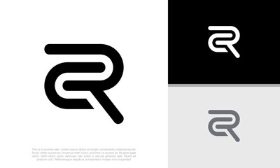 Initials CR. RC logo design. Initial Letter Logo.