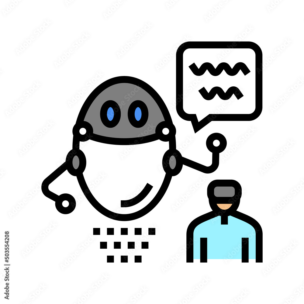 Aufkleber virtual robot color icon vector. virtual robot sign. isolated symbol illustration