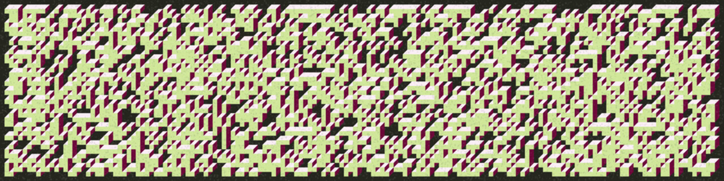 Implementation of Edward Zajec&rsquo;s &ldquo;Il Cubo&rdquo; from 1971. Essentially a Truchet tile set of 8 tiles and rules for placement art illustration