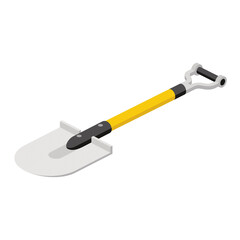 Construction shovel. Vector 3d line isometric, color web icons, new flat style. Creative design idea for infographics.