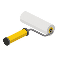 Construction roller. Vector 3d line isometric, color web icons, new flat style. Creative design idea for infographics.