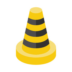 Road bollard traffic cone. Vector 3d line isometric, color web icons, new flat style. Creative design idea for infographics.
