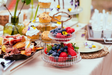 the beautiful sweet tables with delicious. cake,limon tart 