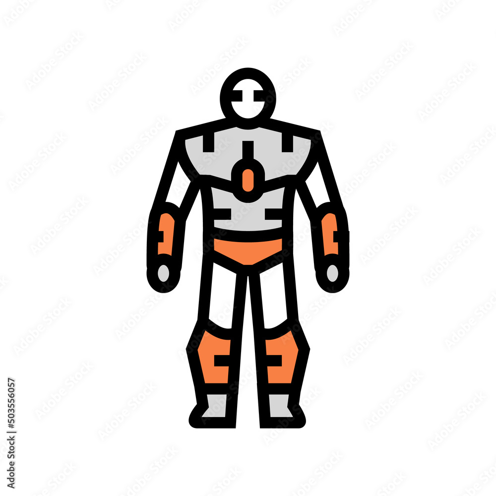 Poster humanoid robot color icon vector. humanoid robot sign. isolated symbol illustration
