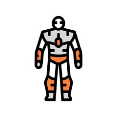 humanoid robot color icon vector. humanoid robot sign. isolated symbol illustration