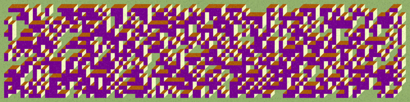 Implementation of Edward Zajec&rsquo;s &ldquo;Il Cubo&rdquo; from 1971. Essentially a Truchet tile set of 8 tiles and rules for placement art illustration