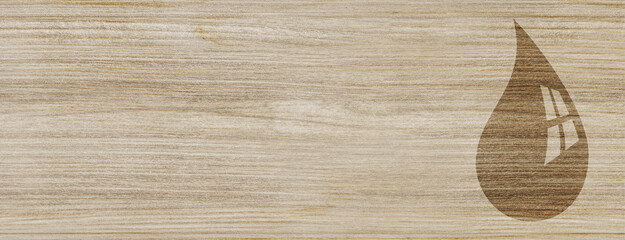drop of water icon isolated on special wood banner background