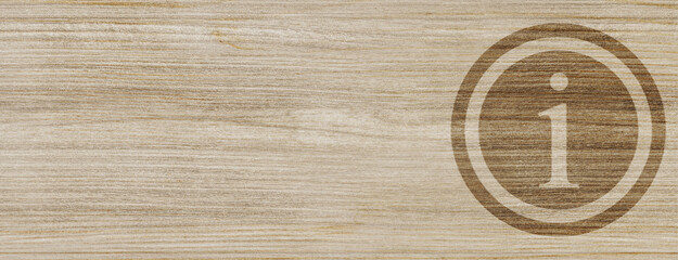 info icon isolated on special wood banner background