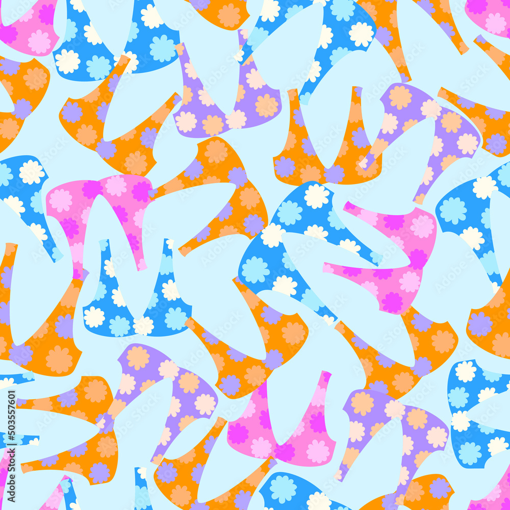 Aufkleber seamless vector colorful bright summer bras, a pattern for the background for an invitation to a sum