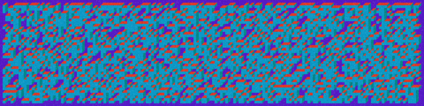 Implementation of Edward Zajec&rsquo;s &ldquo;Il Cubo&rdquo; from 1971. Essentially a Truchet tile set of 8 tiles and rules for placement art illustration
