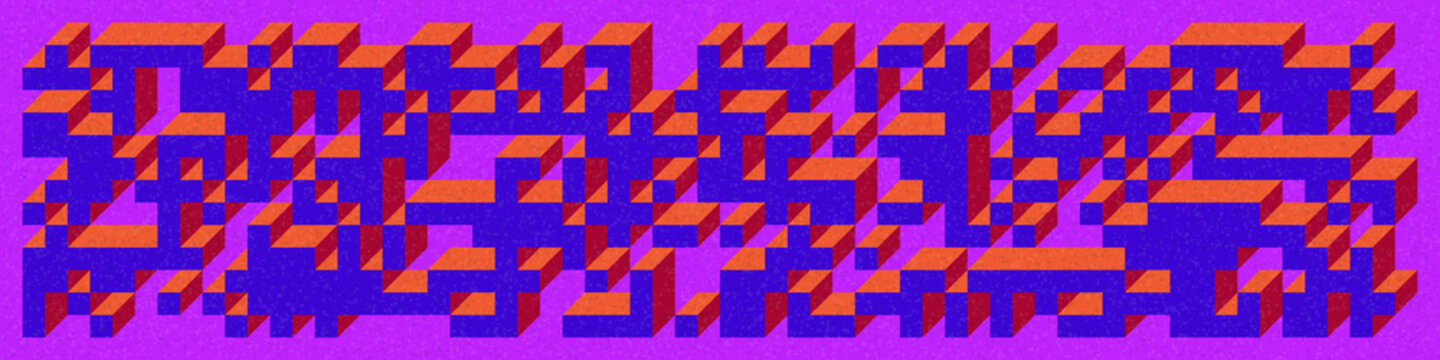 Implementation of Edward Zajec&rsquo;s &ldquo;Il Cubo&rdquo; from 1971. Essentially a Truchet tile set of 8 tiles and rules for placement art illustration