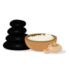 Isolated stones salt spa vector illustration