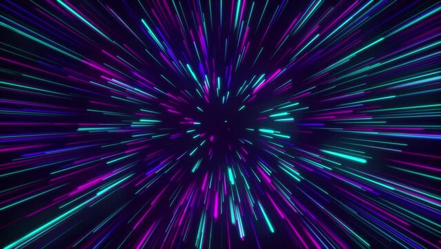 Infinite futuristic background with vibrant and wonder lights. Metaverse concept
