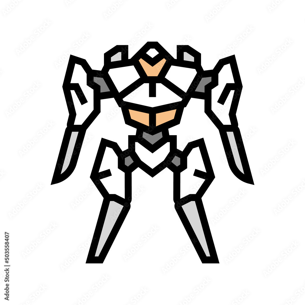 Poster future robot color icon vector. future robot sign. isolated symbol illustration
