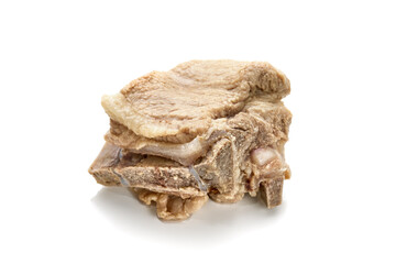 Boiled pork ribs, isolated on white background.