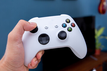 White controller of the new video game console. © Pedro