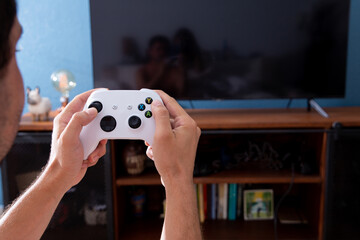White controller of the new video game console.