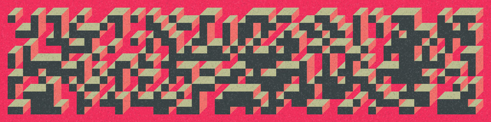 Implementation of Edward Zajec’s “Il Cubo” from 1971. Essentially a Truchet tile set of 8 tiles and rules for placement art illustration