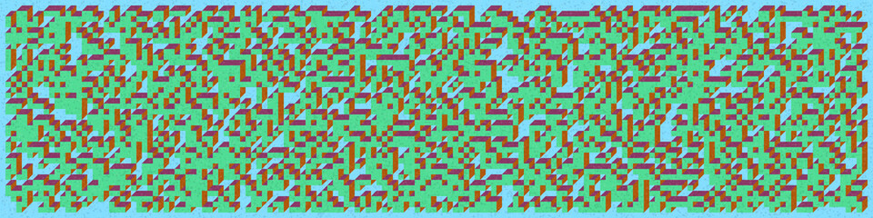 Implementation of Edward Zajec’s “Il Cubo” from 1971. Essentially a Truchet tile set of 8 tiles and rules for placement art illustration