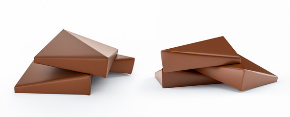 Chocolate bars isolated on a white background