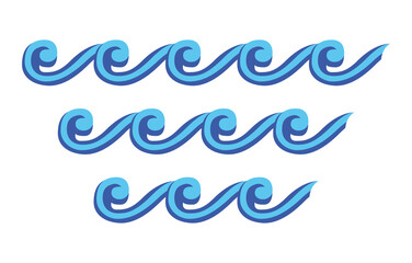 Obraz na płótnie Canvas Greek Wave beach vector illustration design logo