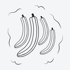 Fruit lemon orange icons doodle