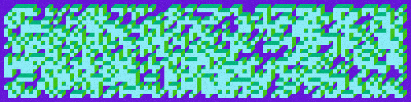 Implementation of Edward Zajec&rsquo;s &ldquo;Il Cubo&rdquo; from 1971. Essentially a Truchet tile set of 8 tiles and rules for placement art illustration