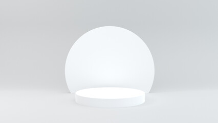 Abstract white geometry shape background. podium minimalist mock up scene. 3d rendering.
