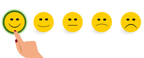 Customer review satisfaction feedback survey concept. Online shopping voting and commenting concept