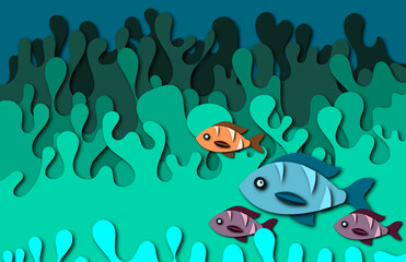Underwater sea vector background