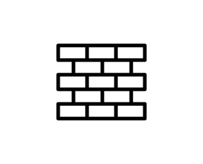 Brick wall premium line icon. Simple high quality pictogram. Modern outline style icons. Stroke vector illustration on a white background.