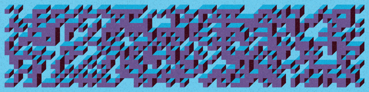 Implementation of Edward Zajec&rsquo;s &ldquo;Il Cubo&rdquo; from 1971. Essentially a Truchet tile set of 8 tiles and rules for placement art illustration