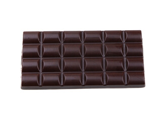 Chocolate bar isolated on a white background. Dark chocolate isolated.