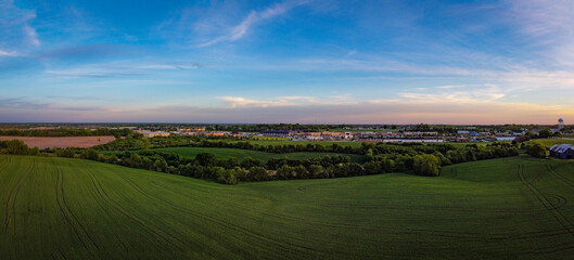 Agricultural fields in front of Brannon crossing shopping center close to Lexington, Kentucky