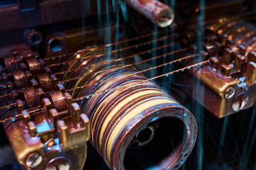 Coil winder machine with jackshafts copper wire drawing die