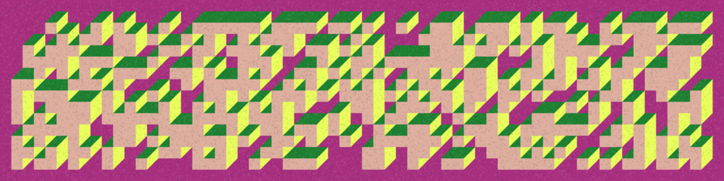 Implementation of Edward Zajec&rsquo;s &ldquo;Il Cubo&rdquo; from 1971. Essentially a Truchet tile set of 8 tiles and rules for placement art illustration
