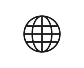 Globe line icon on white background