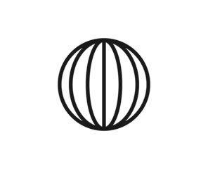 Globe line icon on white background
