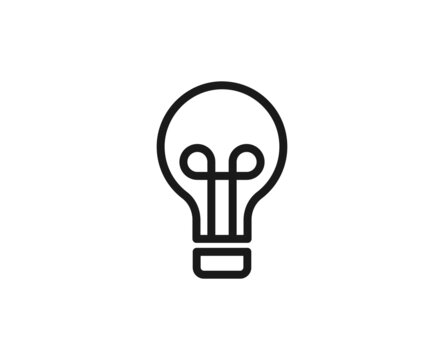 Lamp icon concept. Modern outline high quality illustration for banners, flyers and web sites. Editable stroke in trendy flat style. Line icon of learning