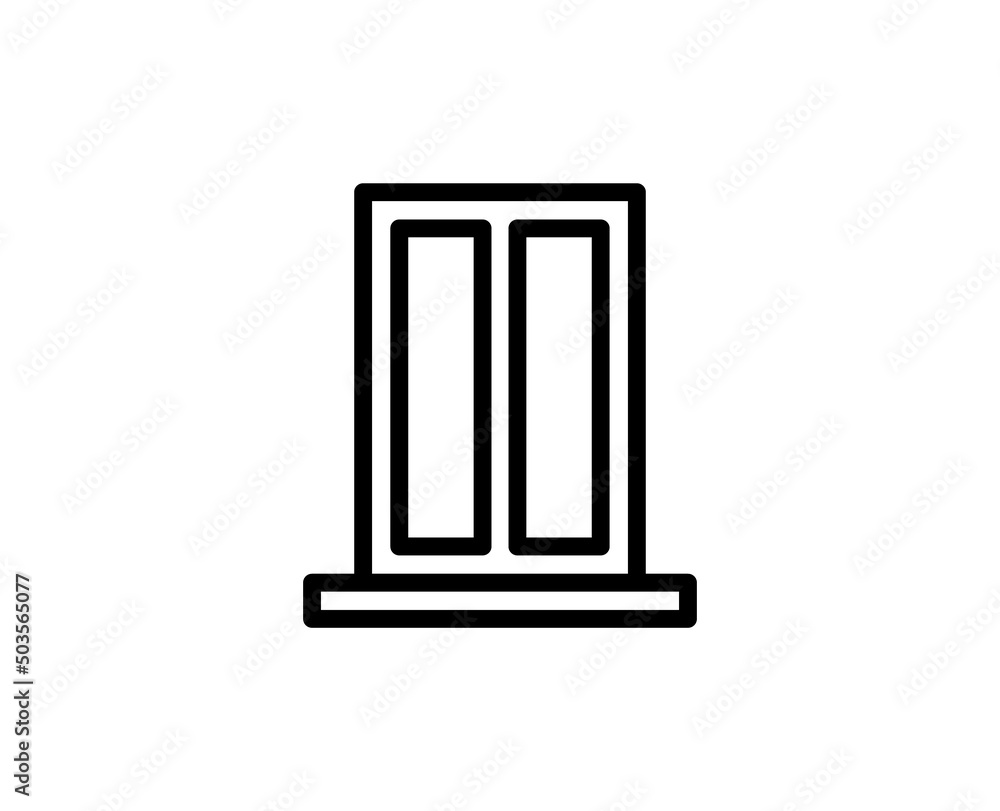 Poster line window icon isolated on white background. outline symbol for website design, mobile application