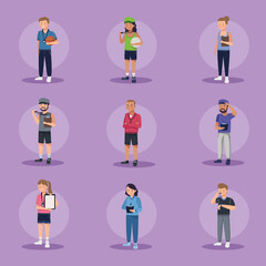 nine sports coaches characters