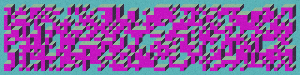Implementation of Edward Zajec’s “Il Cubo” from 1971. Essentially a Truchet tile set of 8 tiles and rules for placement art illustration