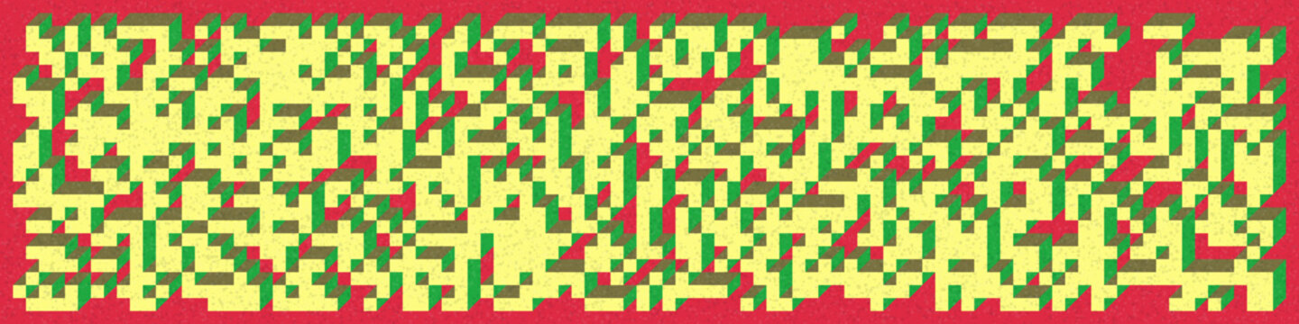 Implementation of Edward Zajec&rsquo;s &ldquo;Il Cubo&rdquo; from 1971. Essentially a Truchet tile set of 8 tiles and rules for placement art illustration