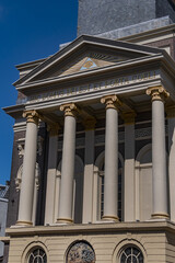 Fototapeta premium Hartebrugkerk (Hartebrug church, 1836) located in biggest shopping streets of Leiden. Hartebrugkerk first official Catholic Church in Protestant city of Leiden. Leiden, North Holland, the Netherlands.