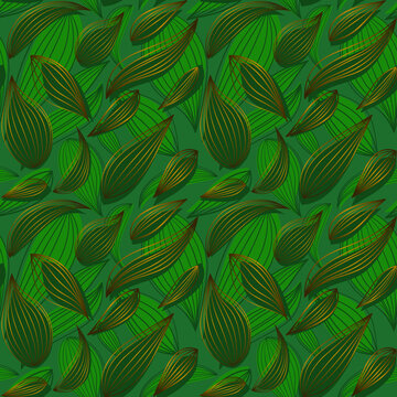 green leaves seamless pattern