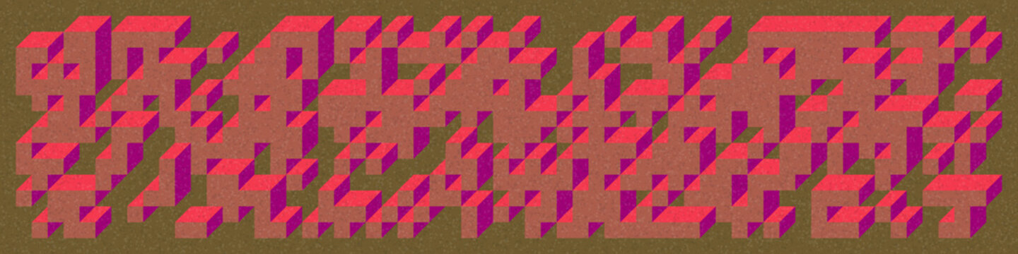 Implementation of Edward Zajec&rsquo;s &ldquo;Il Cubo&rdquo; from 1971. Essentially a Truchet tile set of 8 tiles and rules for placement art illustration