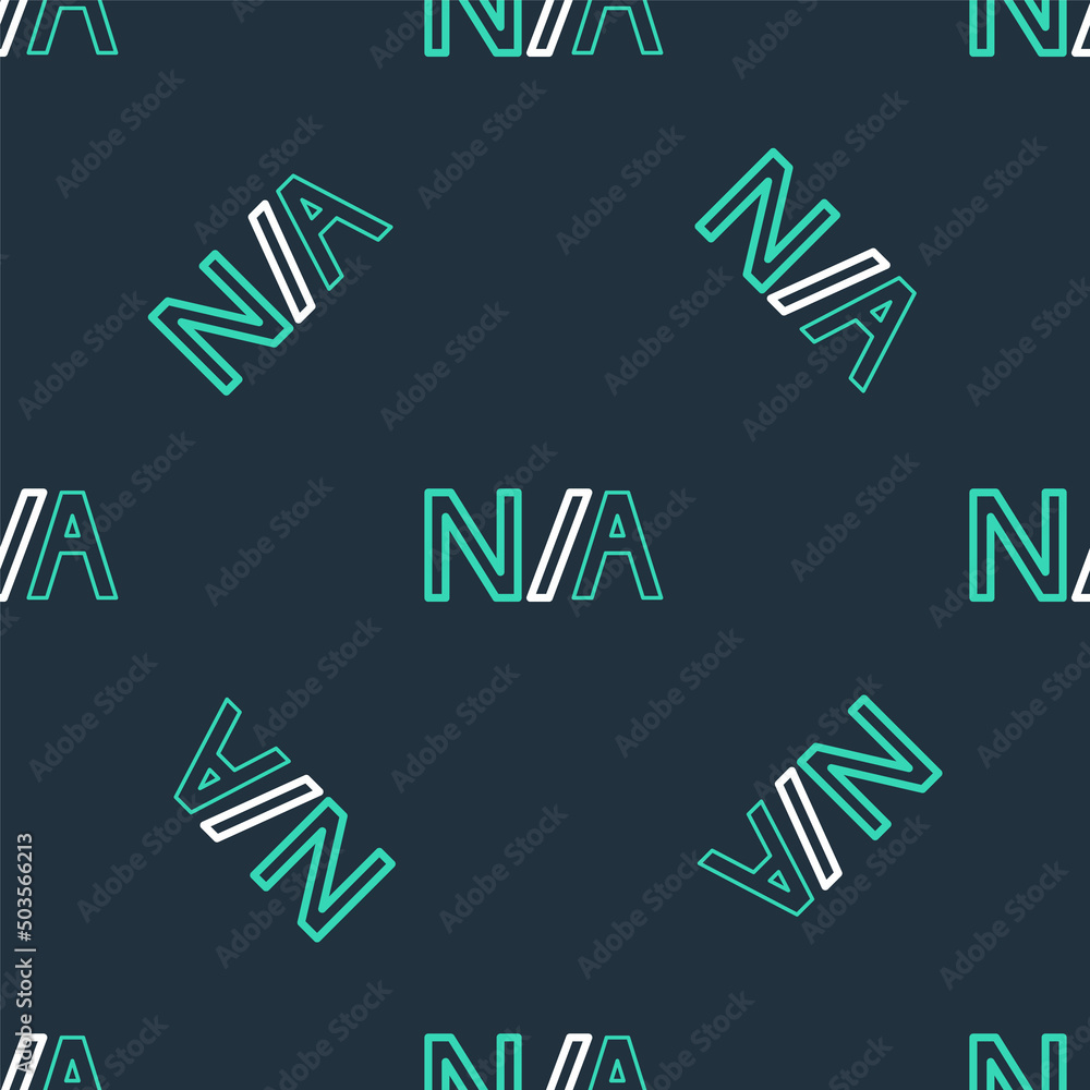 Poster line not applicable icon isolated seamless pattern on black background. vector