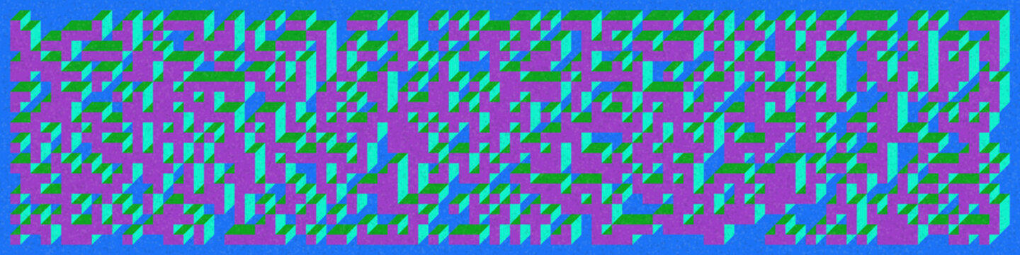 Implementation of Edward Zajec&rsquo;s &ldquo;Il Cubo&rdquo; from 1971. Essentially a Truchet tile set of 8 tiles and rules for placement art illustration