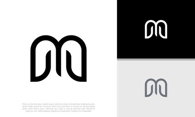Initials M logo design. Initial Letter Logo.