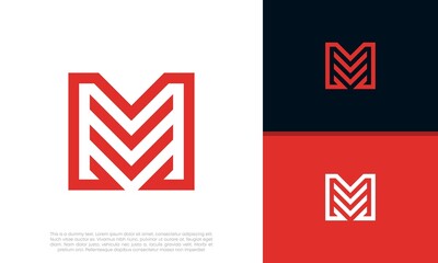 Initials M logo design. Initial Letter Logo.